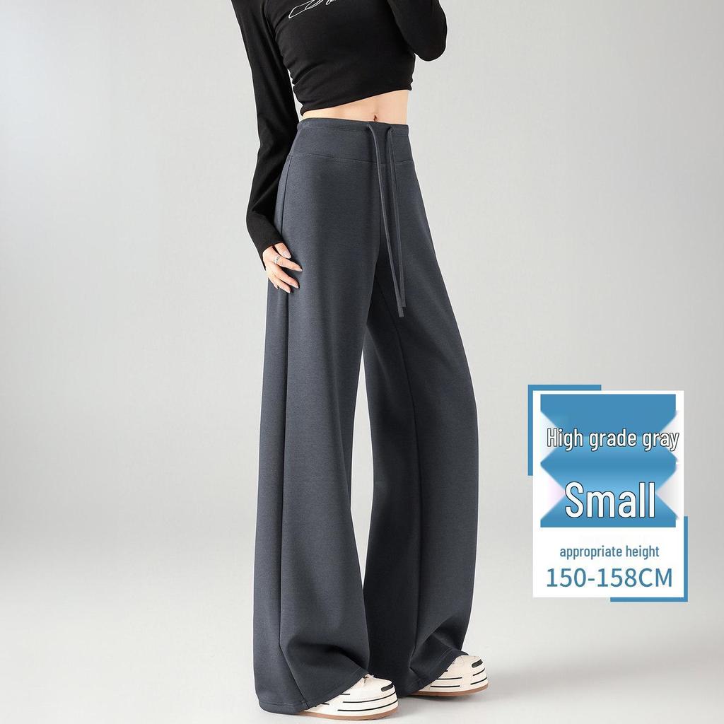 White High-Waisted Wide-Leg Pants for Women - Spring/Autumn 2026 Casual Drape Yoga & Sports Sweatpants