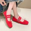 Designer Spring Women Mary Jane Shoes Square Toe Ladies Comfort Soft Sole Flats Women's Comfort Ballerinas Shoes