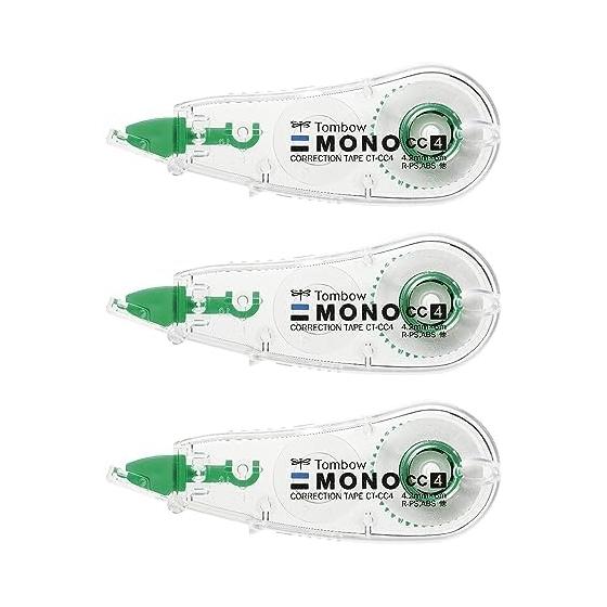 Tombow Pencil Correction Tape 4.2mm MONO Mono CC (Mini Size/High Adhesion Tape) Single Use Type 6m 3 Pieces KCB-325 (CT-CC43)