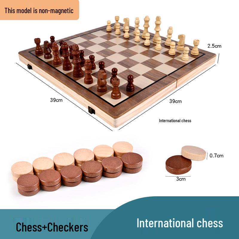 

Магнитный деревянный складной шахматный набор для игры в дороге: Развивающая игрушка и игра для детей