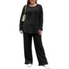 Plus Size Women's Pant Suit New Two Piece Suite for Autumn