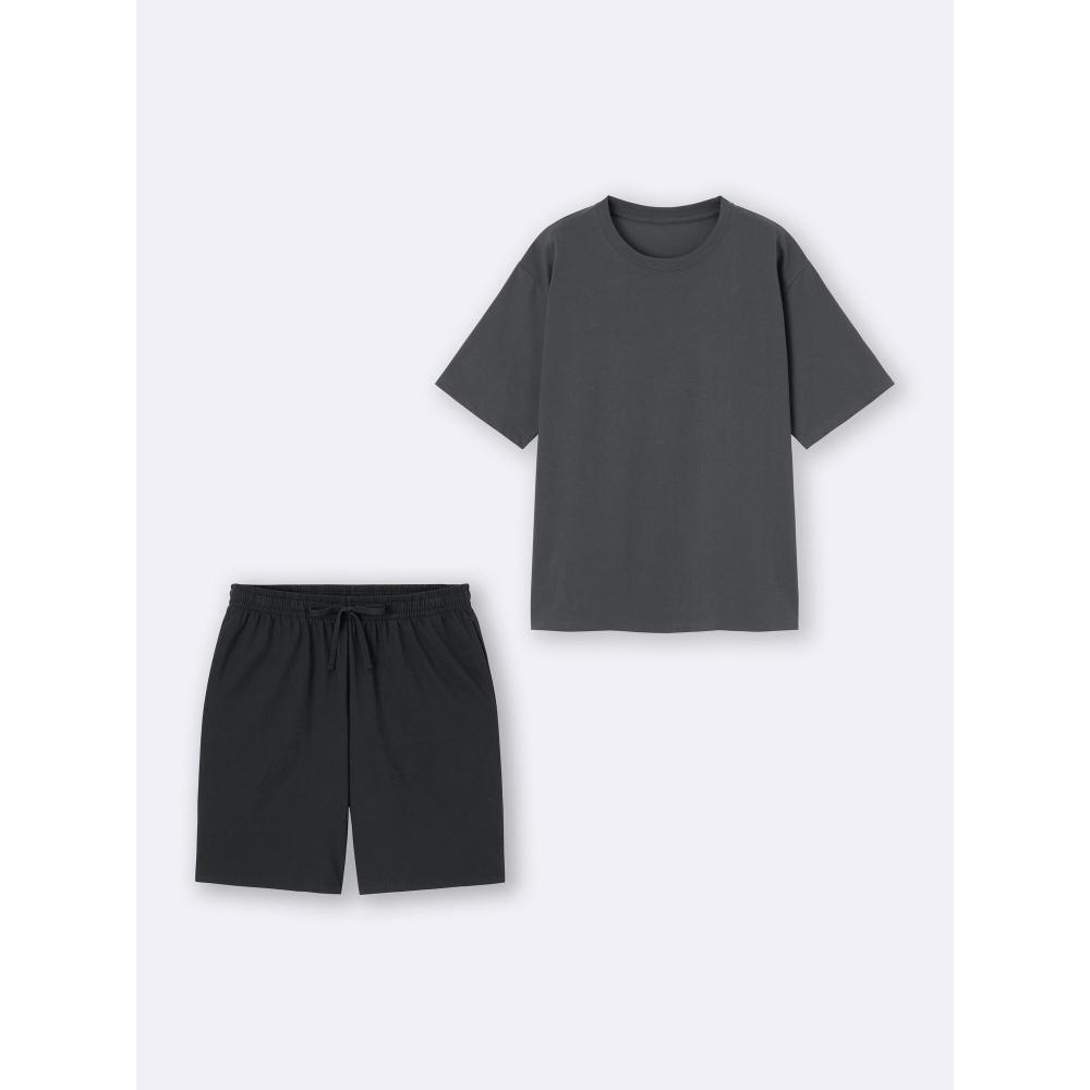 GU by Uniqlo Stil Trocken Übergroßes Set Kurzarm Shorts