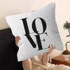 Romantic Love Quote Pillow Cover 2D Flat Printed Peach Skin Cushion Cover Valentine Gift For Sofa Wedding Bedroom Home Decor