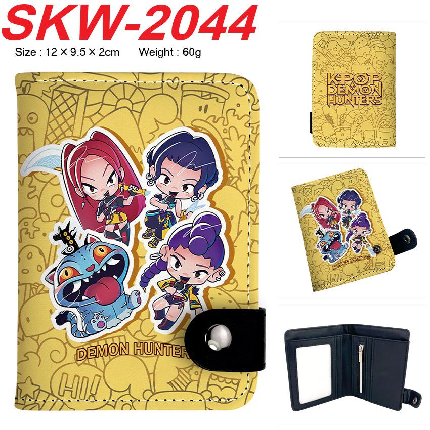 KPop Demon Hunters Wallet Vertical Snap Button Double Layer Card Holder Coin Purse Portable 1pcs