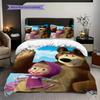 Russian comedy animation Masha and the Bear Comfortable Duvet Cover and Pillowcases (1 duvet cover + 2 pillowcases, duvet insert not included) T4