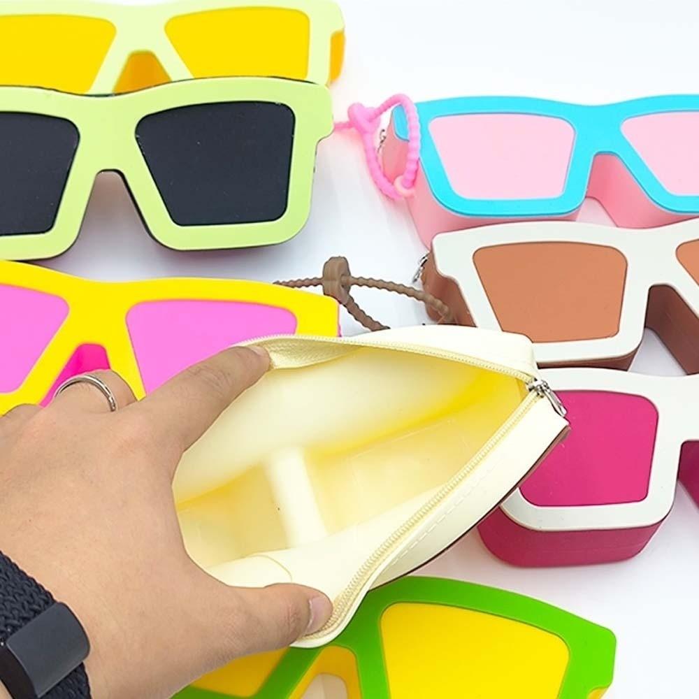 Food Grade Silicone Glasses Bag Vibrant Color Novelty Eyewear Organizer Summer Camp