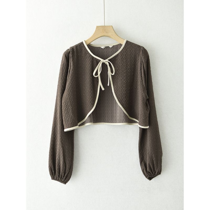 

Pure Desire Short Cardigan Coat Women s Summer Xiaozhongfu Chinese Ancient Style Jp47 Daily Order Stylish Lace-up All-Matching Smock Shawl Shallow coffee/K4 L