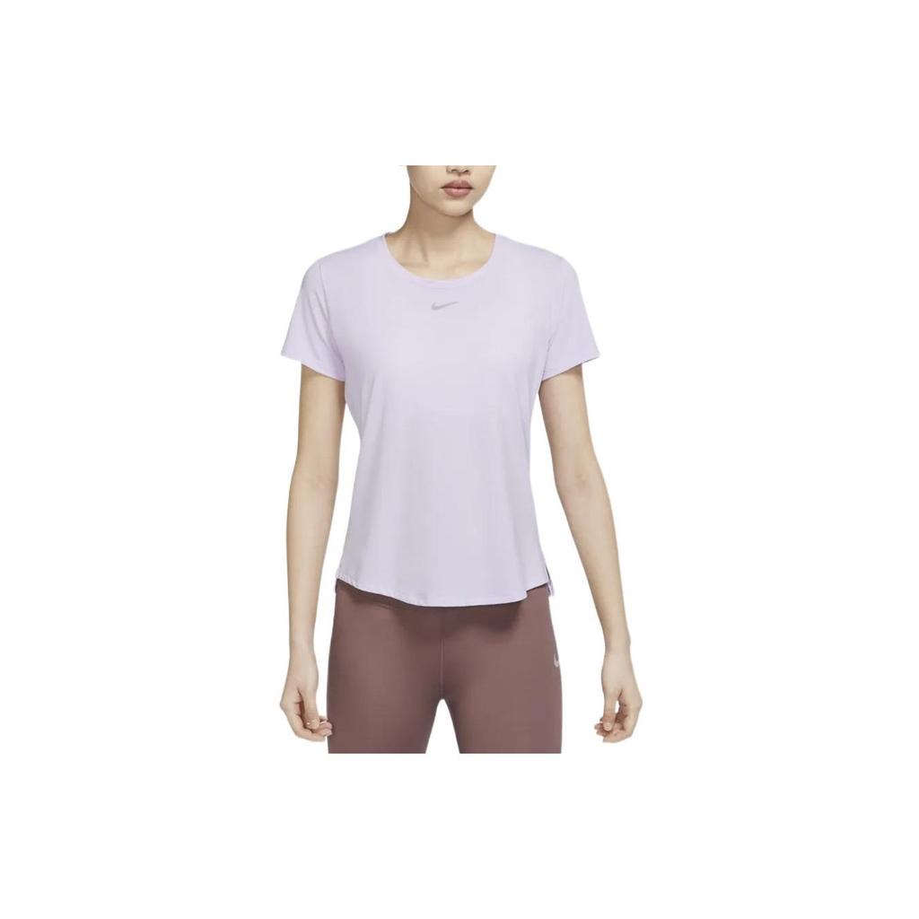 Nike T Shirts Women's Purple Crew Neck Moderate Straight Fit DD0619-530