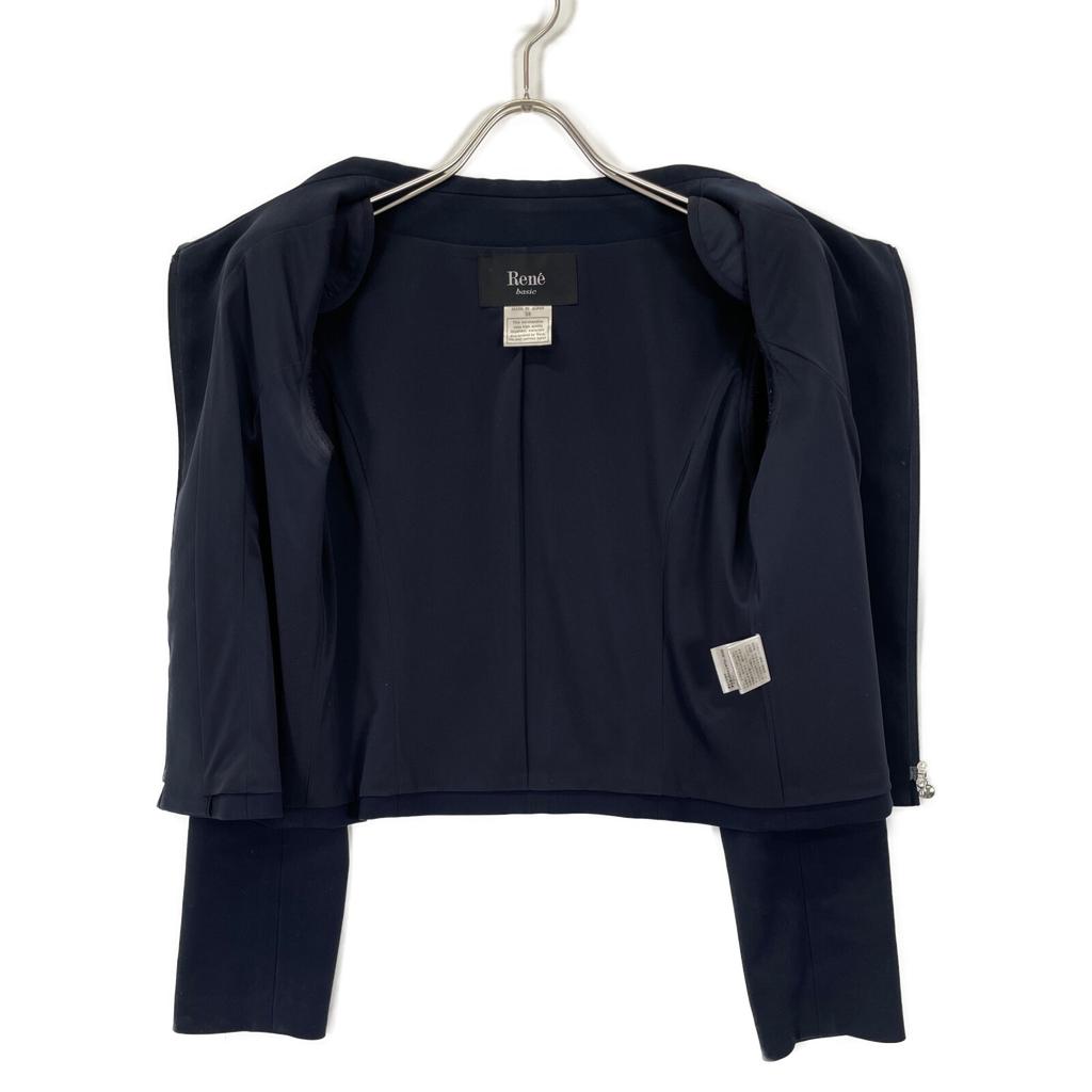 Rene 5013020 Navy Collared Double Zip Jacket Jacket 38 NavyUsed