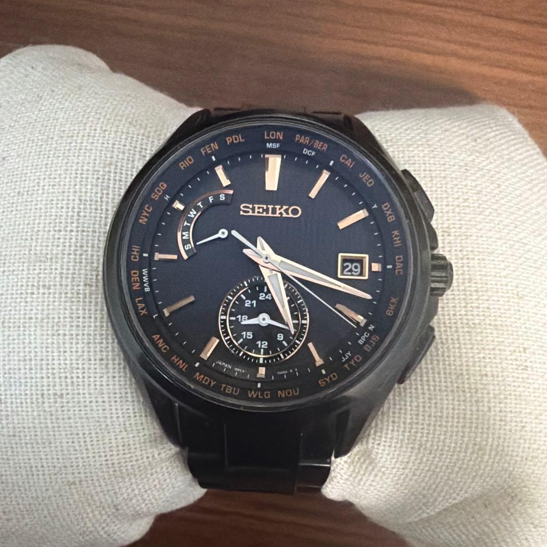 SEIKO черные часы аналоговые