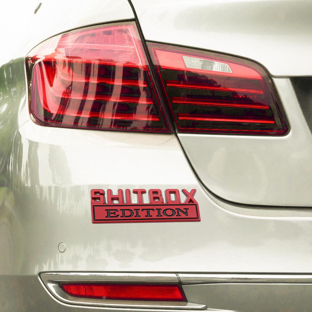 3D Big Size SHITBOX Edition Emblem ABS Car Badge Car Tail Trunk Side Body Stickers Vehicle Sticker Decal For Cars Trucks S
