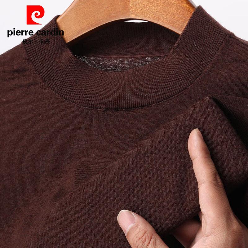 Pierre Cardin Men's 100% Pure Wool Short Sleeve Half Turtleneck Sweater
