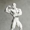 Figurina Bodybuilder Maschile Posa Bicipiti Alto Davanti Stampata 3D, Figura Uomo Muscoloso, Figurina Decorativa Sportiva per Esercizio, Souvenir Decorazione Collezionabili