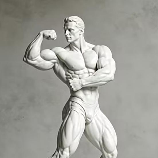 Figurina Bodybuilder Maschile Posa Bicipiti Alto Davanti Stampata 3D, Figura Uomo Muscoloso, Figurina Decorativa Sportiva per Esercizio, Souvenir Decorazione Collezionabili