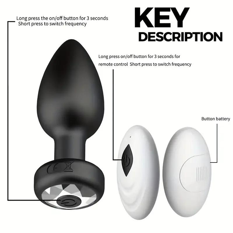 Anal Plug Sex Toys 10 Frequency Vibrator Anal Toys Butt Plug Training Kit with Remote Control Prostate Massager for Adult 18