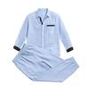 Men's 2‑Piece Linen‑Blend Set, Long‑Sleeve Button Shirt with Contrast Pattern Trim & Chest Pocket, Drawstring Jogger Pants Breathable Casual Outfit