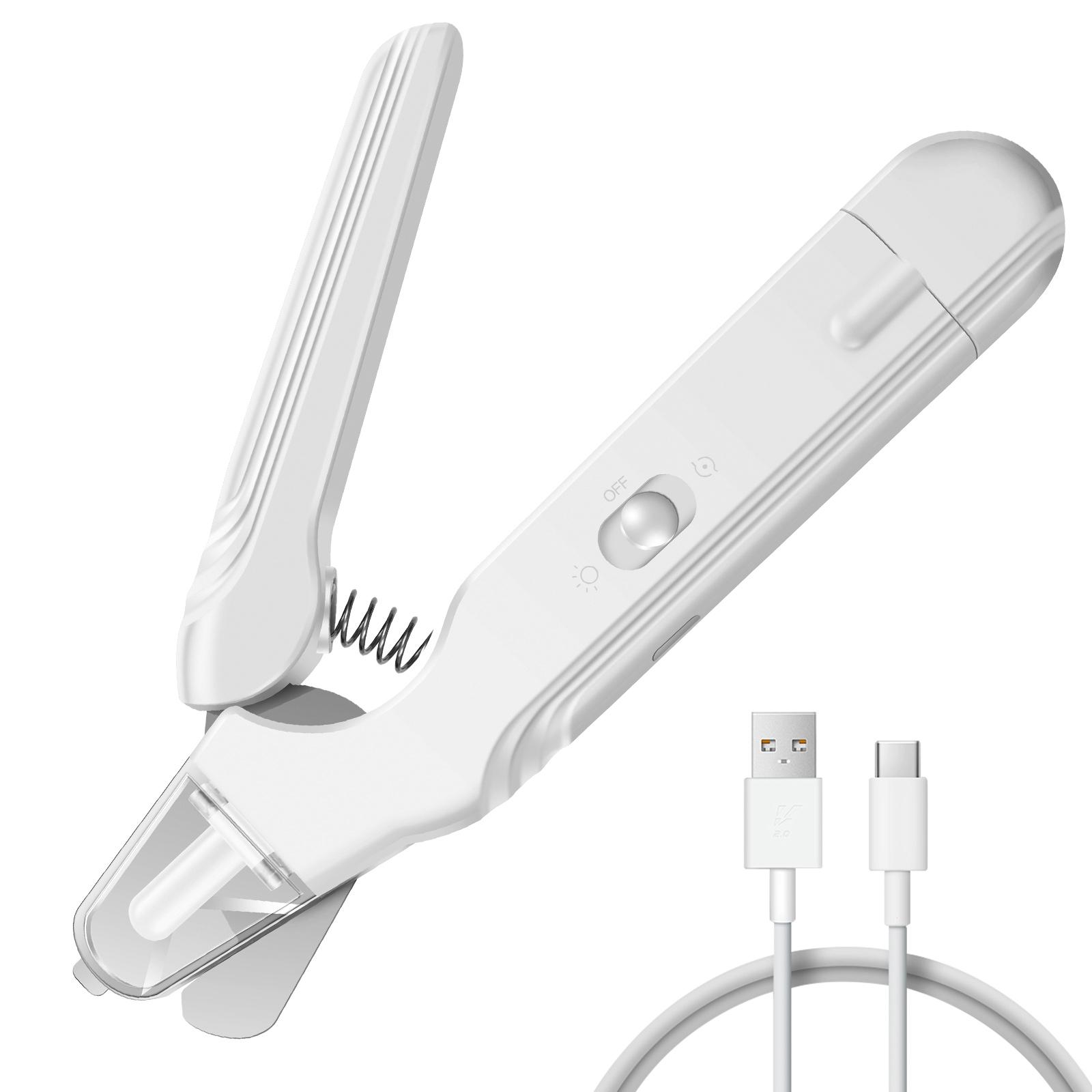 

2 in 1 Dog Nail Grinder and Nail Clipper with LED USB Rechargeable Electric Pet Paws Trimmer Polisher for Large Medium Small Pet белый