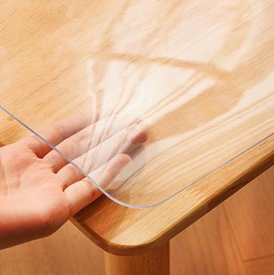 Transparent PVC-bord Rektangulärt skrivbord Rektangulärt bord Värmetålig Anpassningsbar Bordsduk, Matta, 80x150cm, Luktfri, Matt, 1,5 mm tjock, Skydd, Halkfri,