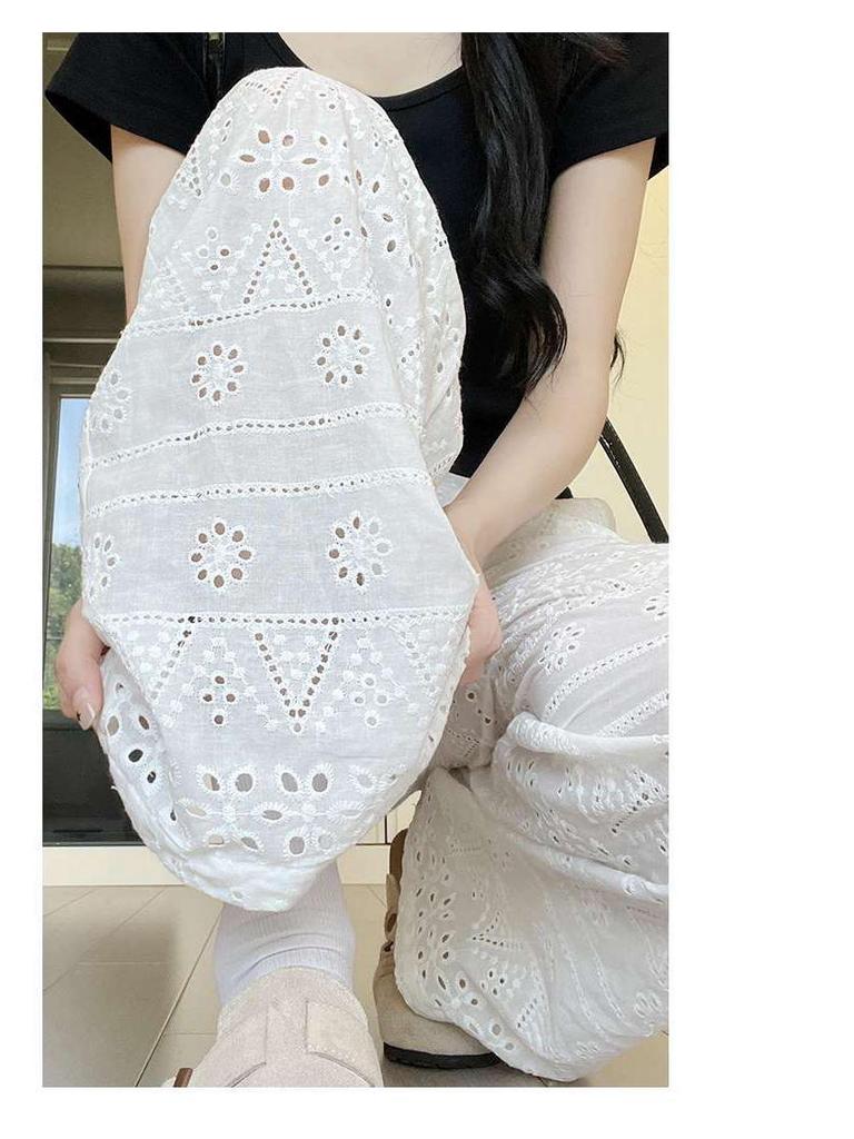 Women's Chic 2026 Lace Hollow Drape Wide-Leg Summer Pants