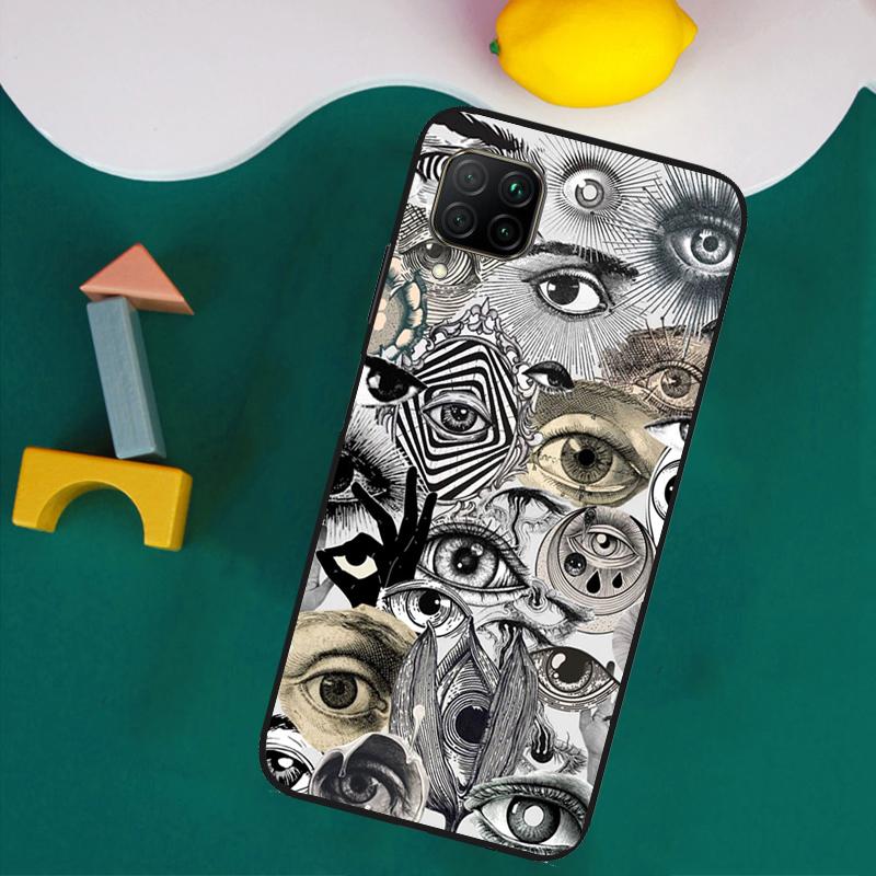 Scary Face Eyes For Huawei Nova 8i 3i 7i 11i 12i 9 10 SE Y73 Y90 Y70 Y72 Y61 Y91 P30 P40 Lite P60 Pro Case