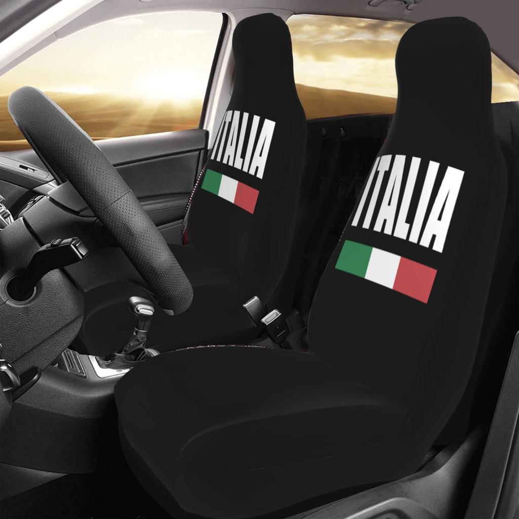 Italian and Proud Print 2pcs Car Seat Covers Suitable for Women and Men Universal Car Front Seat Protector Suitable for Cars SUV