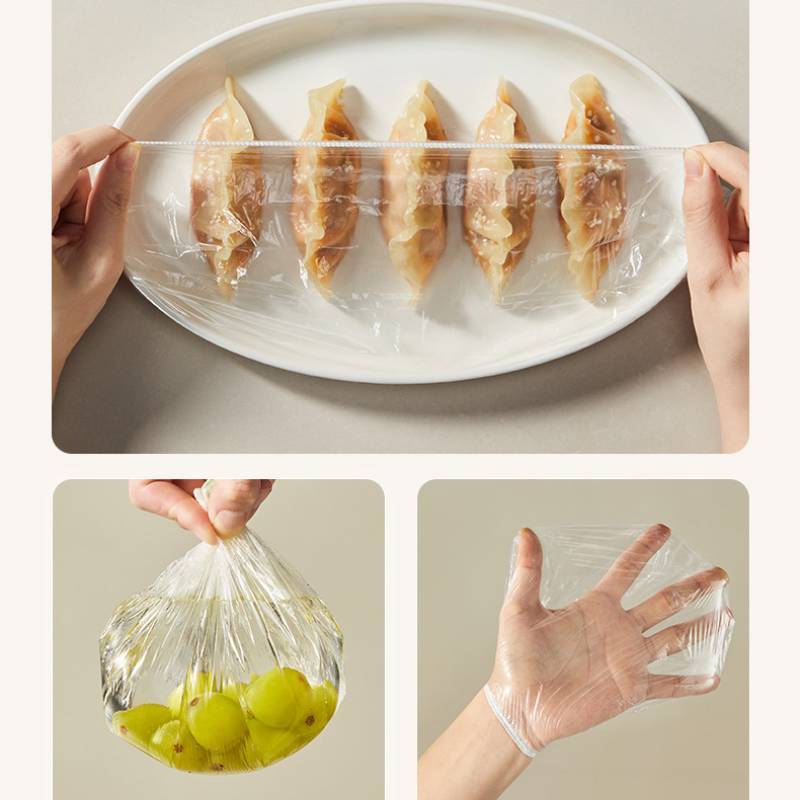 Food Grade Pe Wrap Cover With Elastic Band For Home Kitchen Food Preservation And Dust Protection