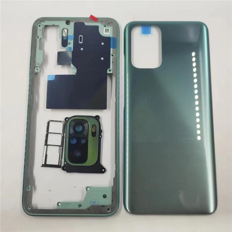 Full Housing For Xiaomi Redmi Note 10S Back Battery Cover Rear Middle Frame + Volume Button + Camera Glass + Sim Tray