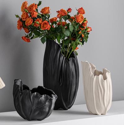 Creative Nordic Ceramic Irregular Vases, Home Living Room Desktop Office Decorations, Modern Minimalist, Flower Arrangement, 1Pc