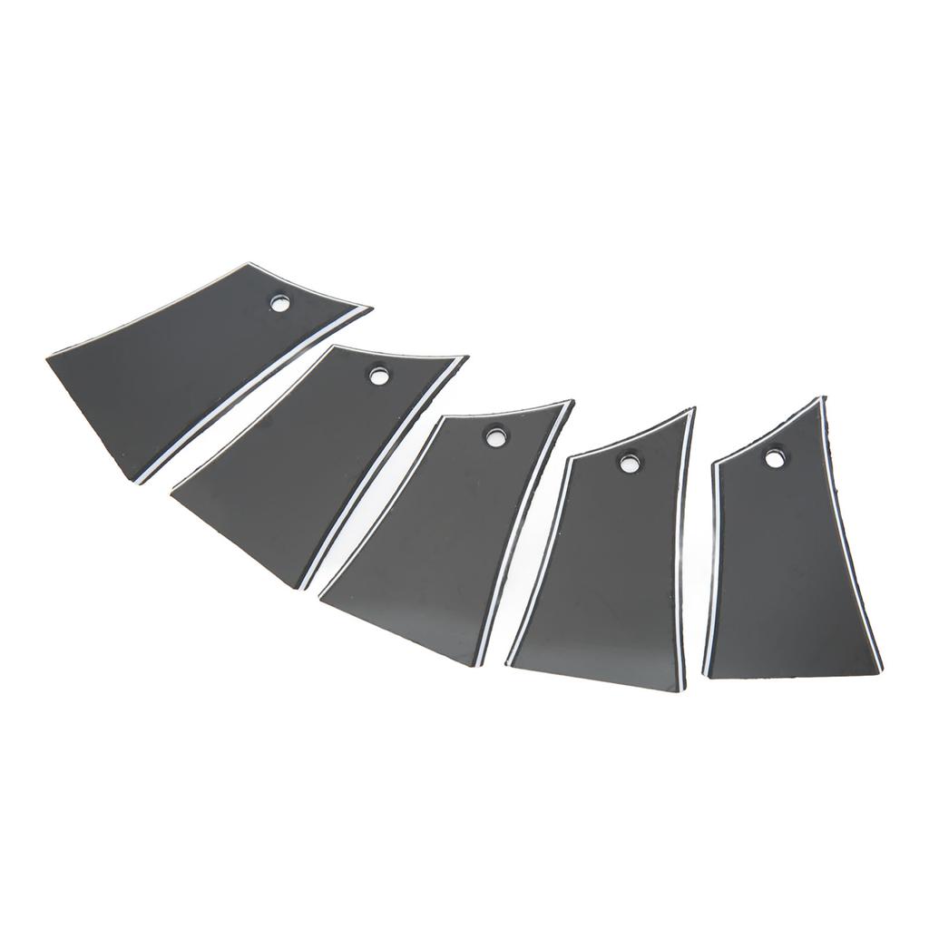 5 Stück Truss Rod Abdeckplatte Kunststoff Schwarzes Brett Weiße Linie Trapez E-Gitarre Truss Rod Platte