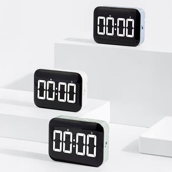 Digital Timer Easy Read LED Display Adjustable Rechargeable Countdown Countup Timer Study Kitchen Cooking Baking Timer with Dual Modes