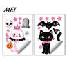 Easy Apply Window Clings 2 Sheets Halloween Cartoon Ghost Cling, Spooky Decorative PVC Film Glass Sticker, Waterproof Static Decal for Holiday