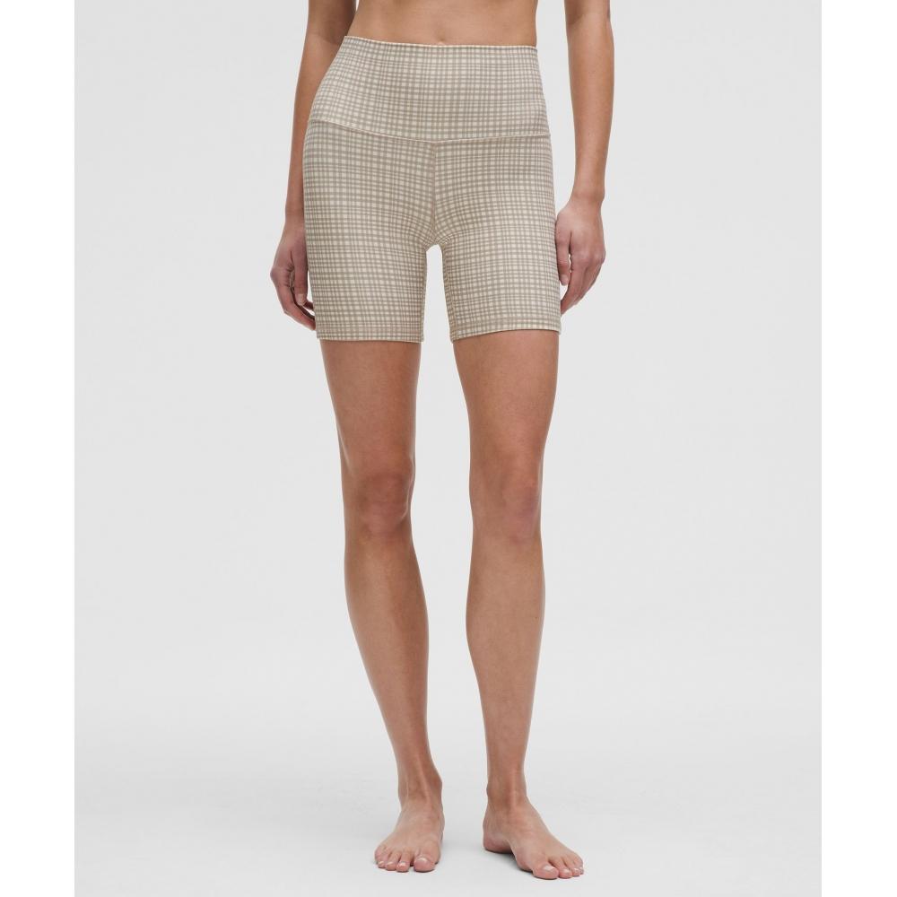 

Lululemon Align High Rise Short 6 Glow Grid Light Ivory Multi 8/6