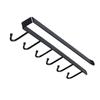 6 Hooks Under Cabinet Hangers No Drilling Under Cabinet Mug Holder Rack Multifunctional Iron Hook