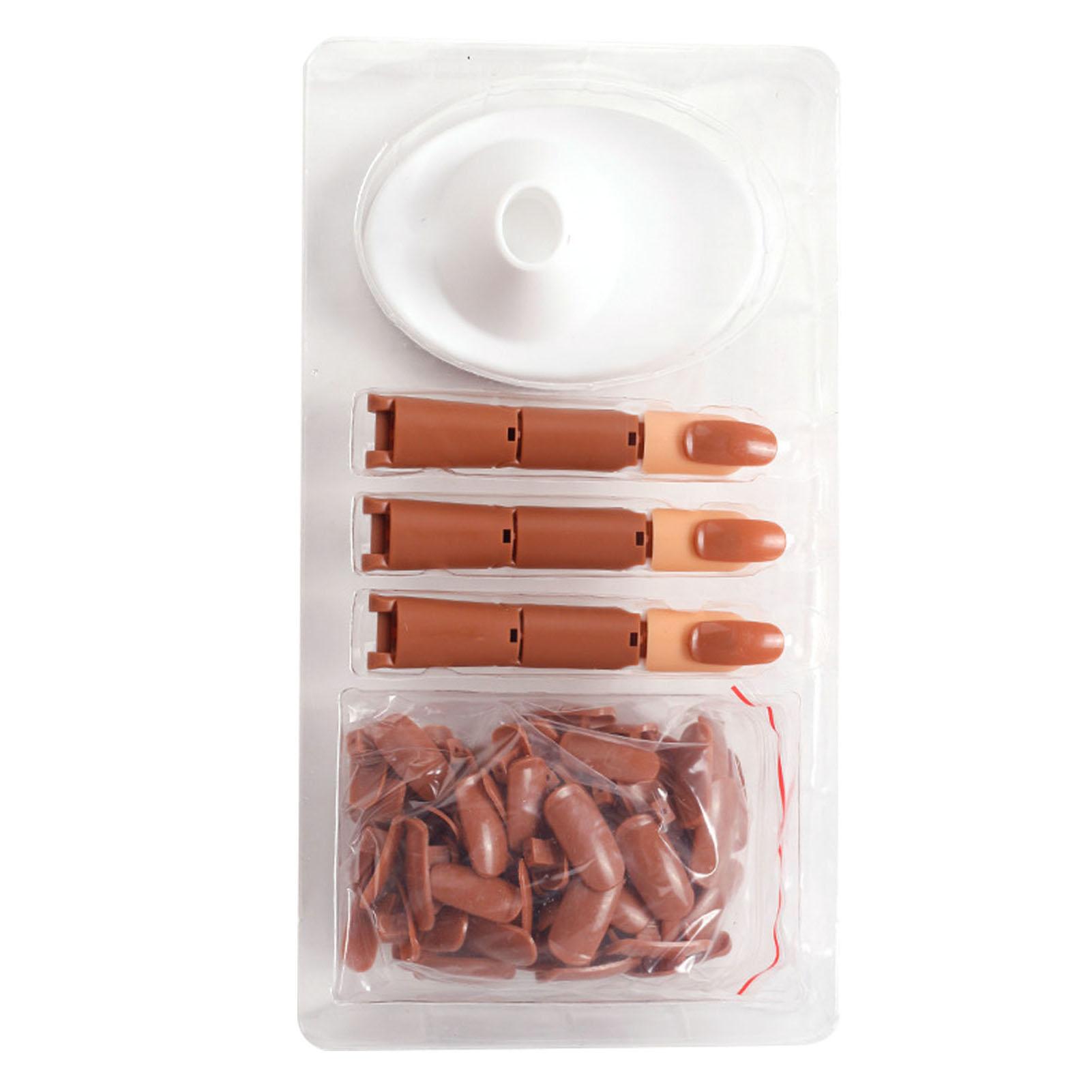 

Nail Art Practice Finger Flexible Joints Fake Plastic Training Middle Finger with Base for белый