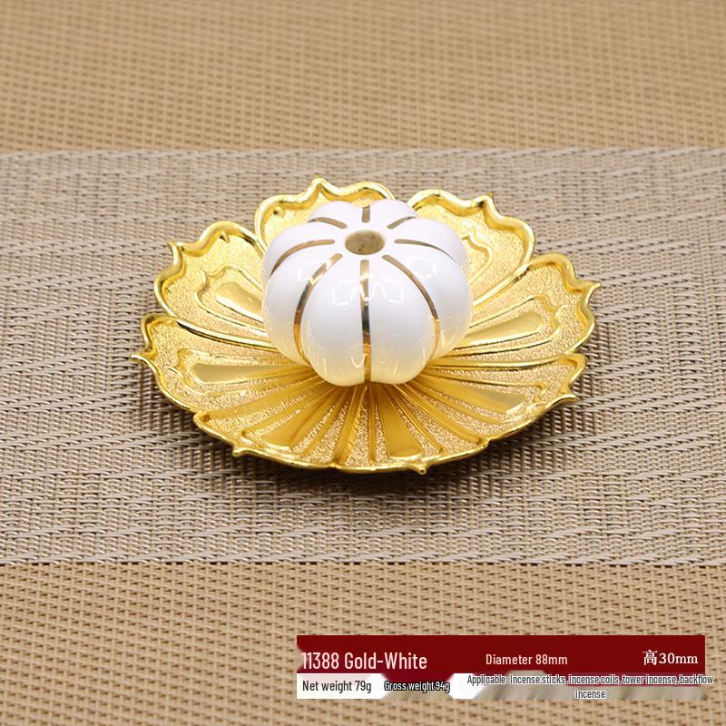 Seven-Color Ceramic Zen Incense Burner Tray with Sandalwood Coil Holder