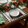 4Pcs Christmas Placemats Set Buffalo Check Vintage Home Kitchen Dining Table New Year Decorations Holiday Tableware