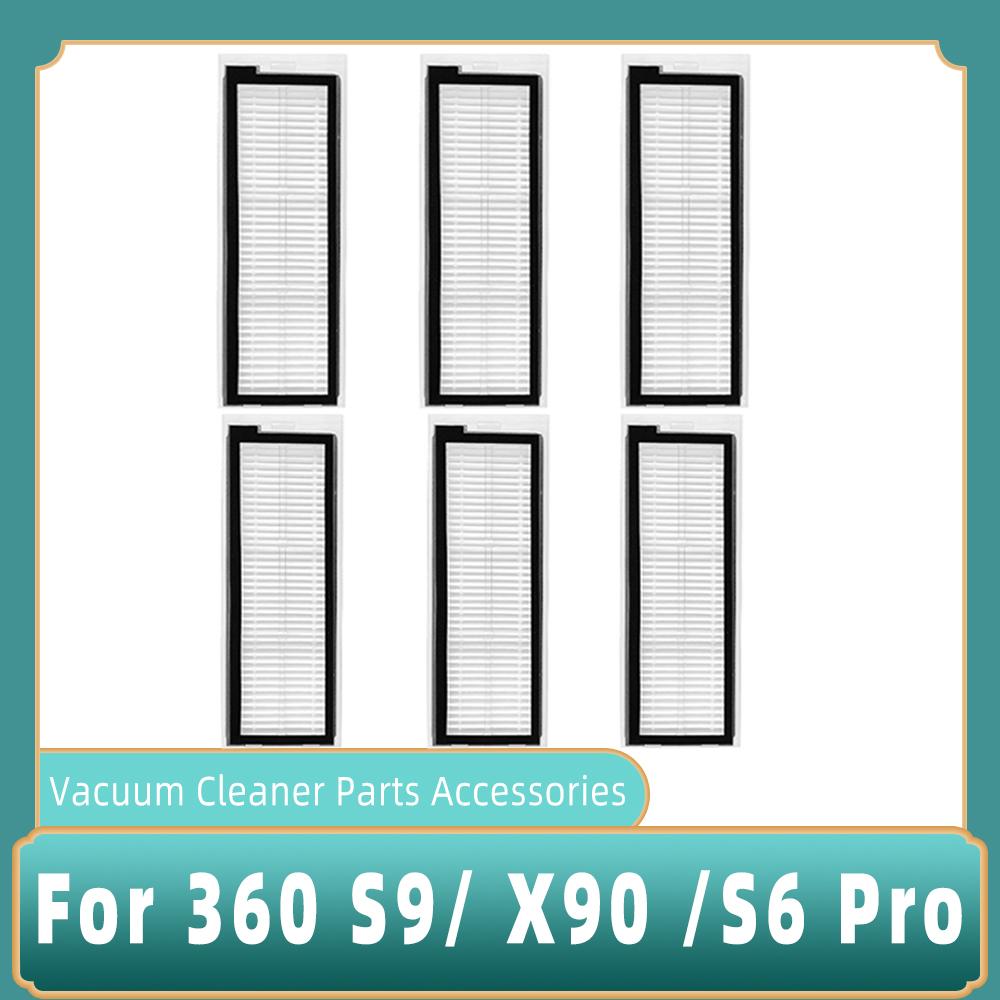 For 360 S9 S6 Pro X90 X95 Robotic Vacuum Cleaner HEPA Filter Roll Main Brush Side Brush Mop Cloth Rag  Spare Parts Accessories