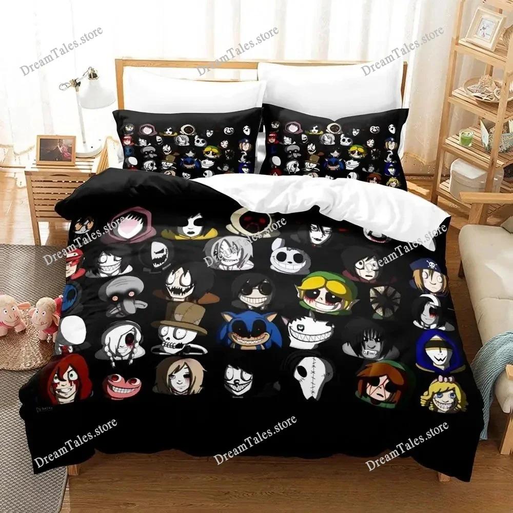 New Jeff and Jane Creepypasta Bedding Sets Exquisite Bed Supplies Set Duvet Cover Comforter Set Bedding Set Luxury Birthday Gift