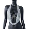 European and American Cross-Border Sexy Metallic Sequin Top for Music Festivals and Parties, Halter Neck Strapless Amazon Hot-Selling Tank Top