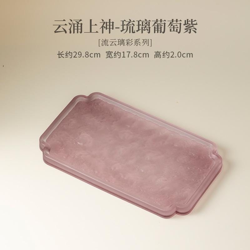 Azurblaue Farbe Handbemaltes Teebrett Nachmittagstee Dessertteller Kaffeeablage Teekannenuntersetzer Serviergeschirr Handwerk