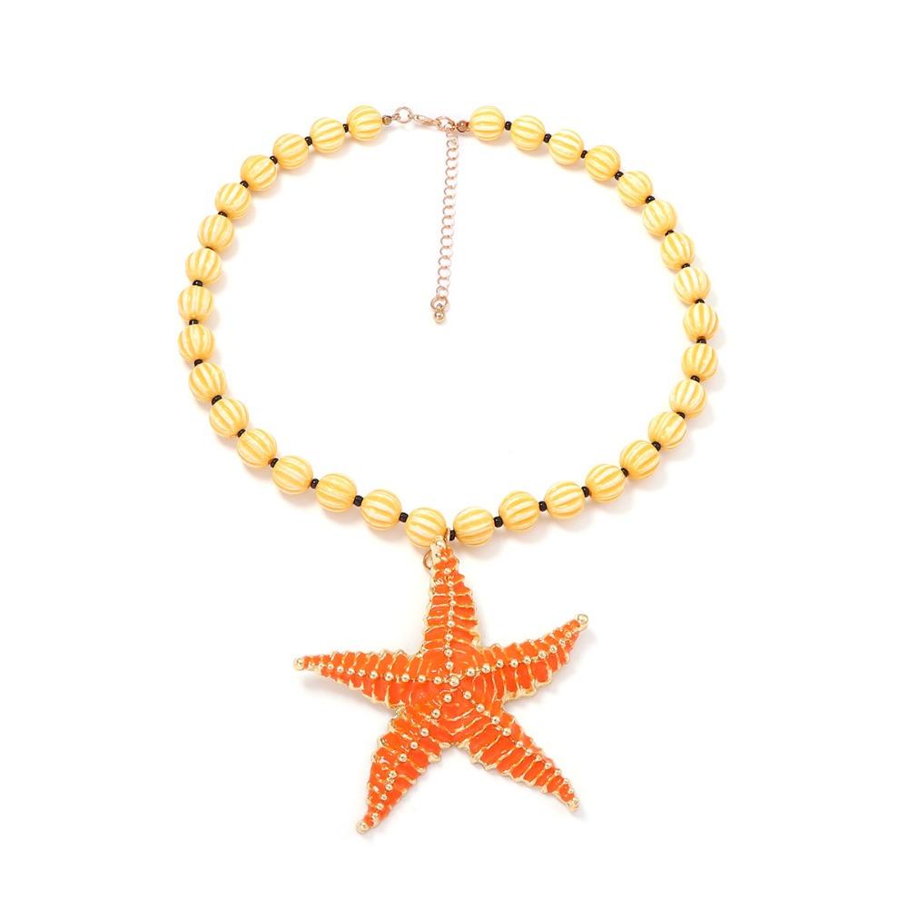 Lobster Enamel Crab Pendant Necklace Cute Bohemian Collarbone Chain  Beach
