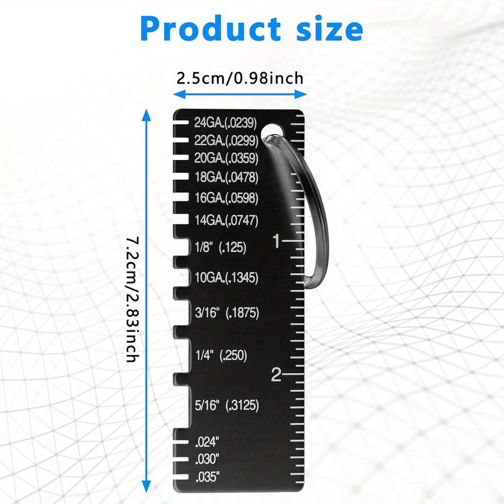 Doppelseitiger Draht Metallblech Dickenmesser Drahtmessung Tragbares Metallwerkzeug Plattierte Größeninspektion Zubehör