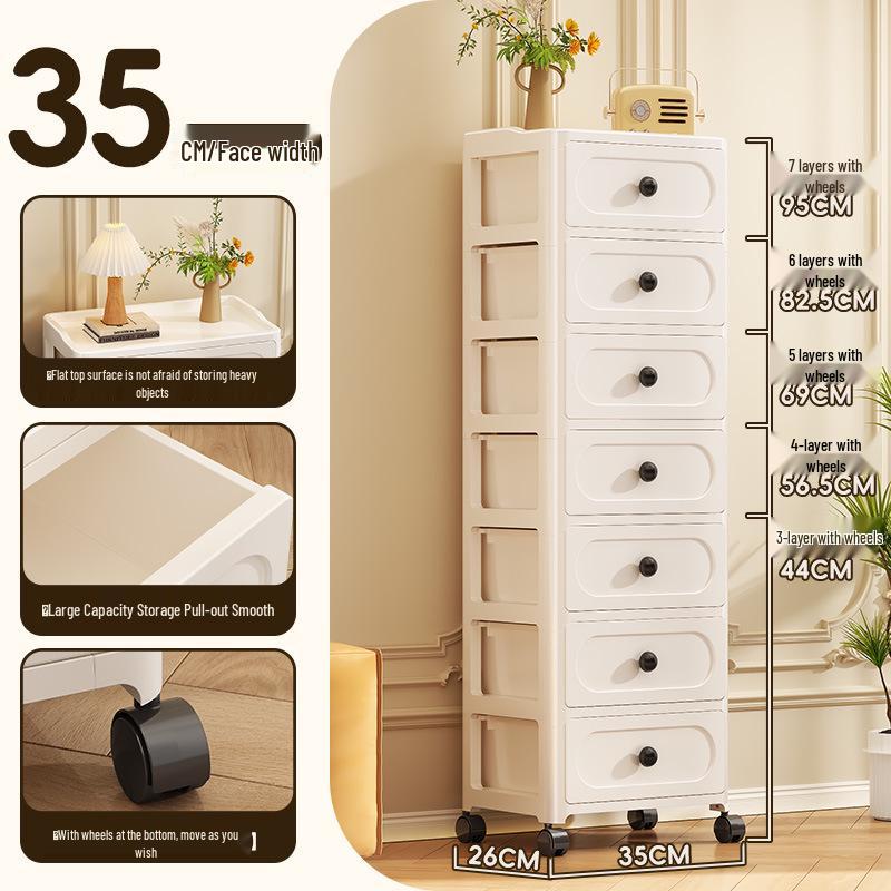 Seven-Layer No-Assembly Multi-Layer Plastic Storage Cabinet for Kitchen and Bedroom