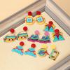 Childhood Cartoon Series Dopamine Earrings Cute Retro School Uniform Paper Airplane Stud Earrings Female Sweet Little Fresh Earrings
