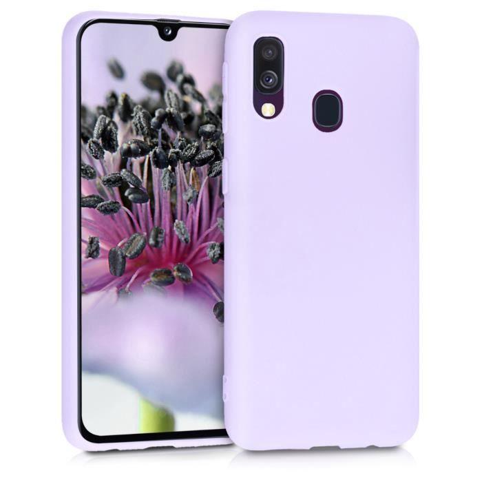 Coque de téléphone - kwmobile - Samsung Galaxy A40 - Silicone lavande - Protection intégrale - Souple