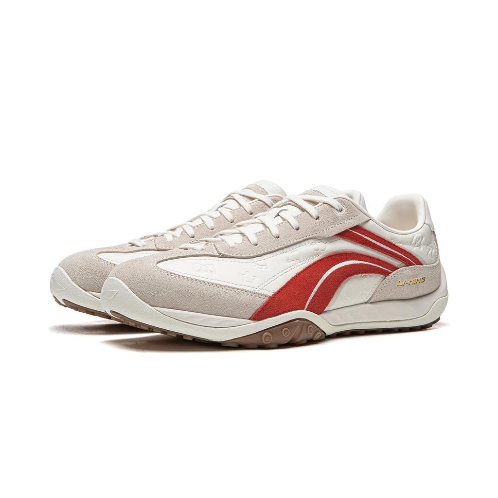Disney X Li Ning Xingliu Abrasion Resistant, Lightweight, Balanced Low Top Casual Shoes Unisex White Red AGLV096-9