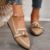 Women's Pointed Toe Flying Woven Loafers, Bow Decor Slim Fit Flat Shoes, Casual Slip On Daily Ladies Single Shoes