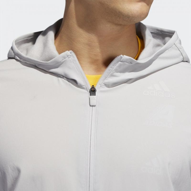 adidas Sport Hooded Zip-Up Long Sleeve Jacket Men Jacket Gray EB7903