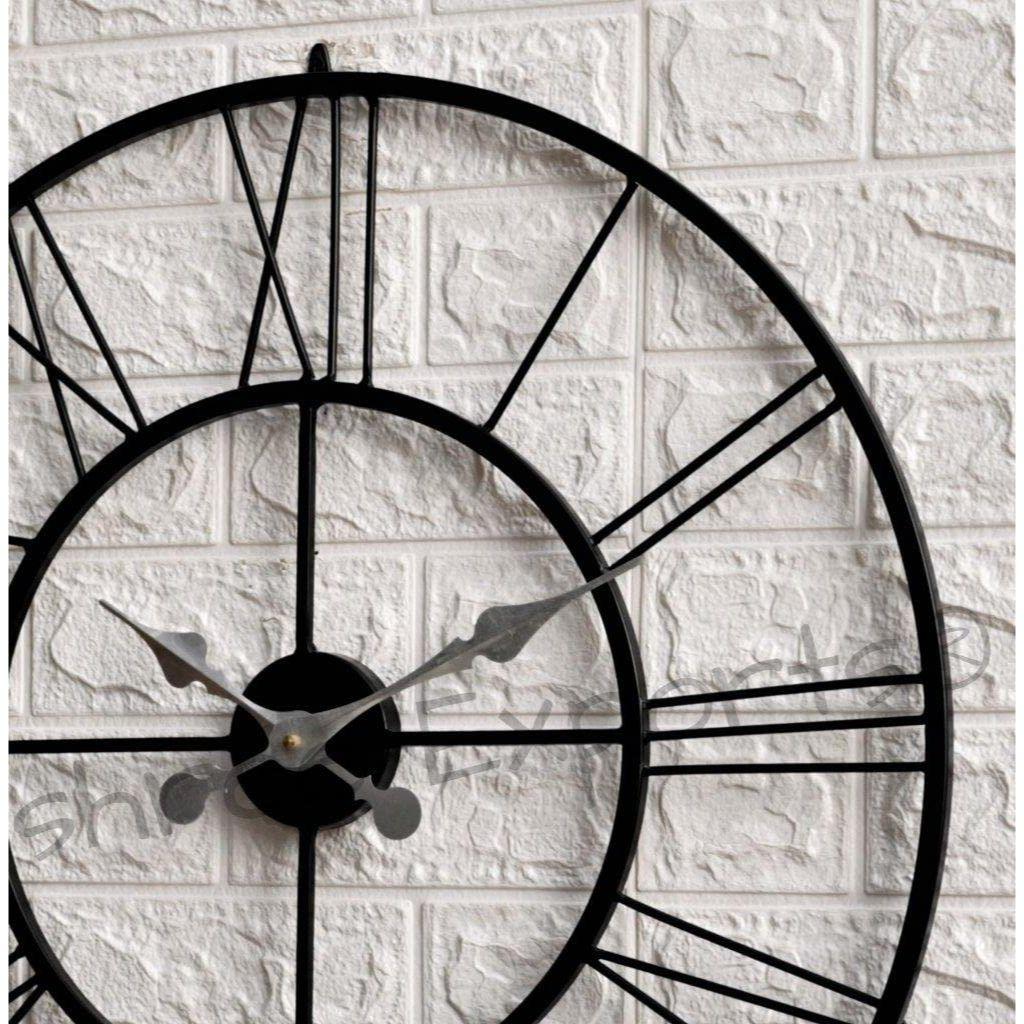 Uhr Eisen Abstrakt Analog Wanduhr (55 cm, Schwarz)