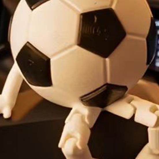 Soccer Man Figurine with Articulated Legs Movable Joints 3D Printed Cartoon Football Man Fidget Toy Desktop Decoration Ornament